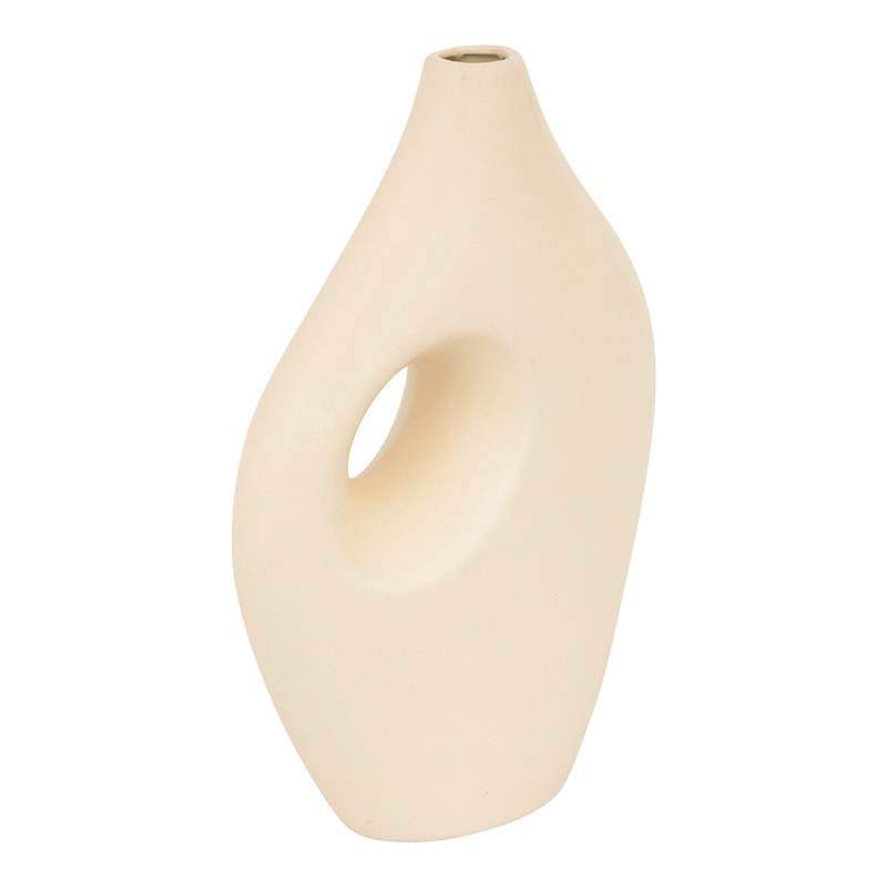 Vase Theremy pakoworld ceramic in beige color 19.2x8x30cm Vase Theremy pakoworld ceramic in beige color 19.2x8x30cm