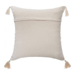Deco cushion with fringes Polat pakoworld in beige color 59x59cm Deco cushion with fringes Polat pakoworld in beige color 59x59cm