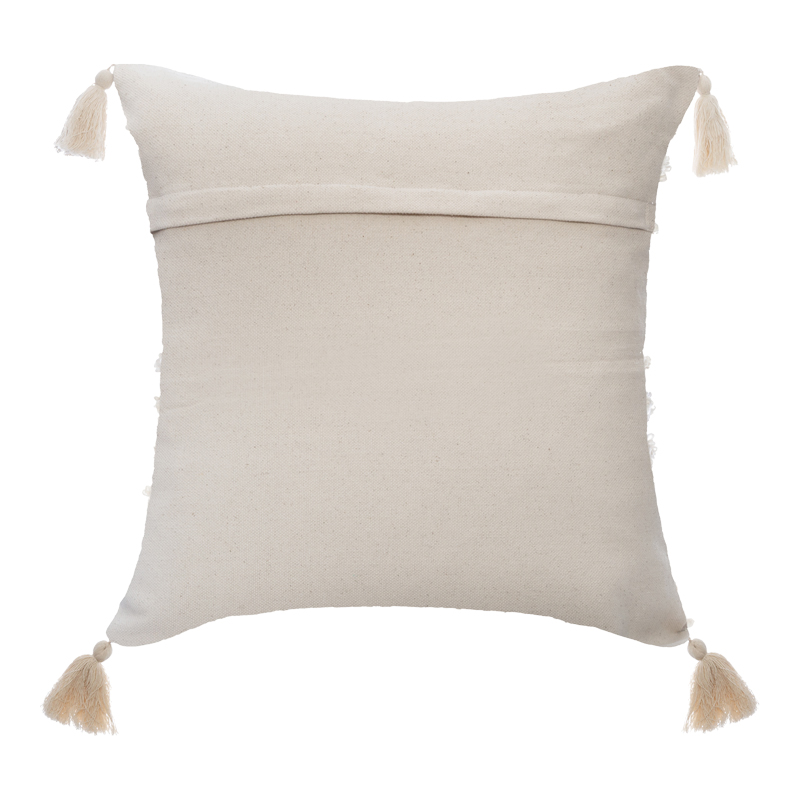 Deco cushion with fringes Polat pakoworld in beige color 59x59cm Deco cushion with fringes Polat pakoworld in beige color 59x59cm