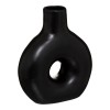 Vase Wanif pakoworld ceramic in black color 17x7x19.5cm