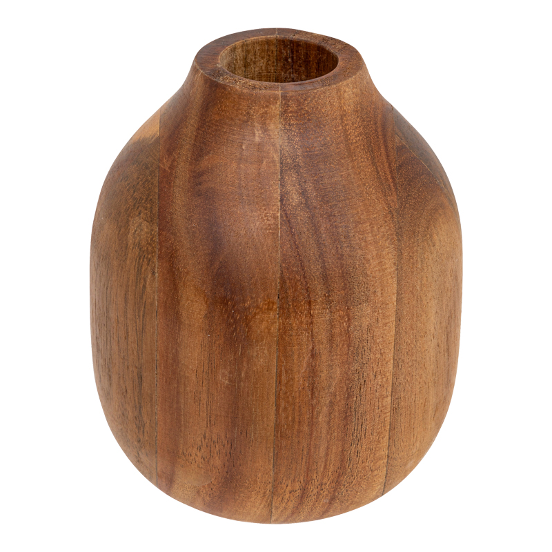 Vase Strezio pakoworld ceramic in natural-walnut color D10x12cm Vase Strezio pakoworld ceramic in natural-walnut color D10x12cm