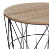 Side table Kumi pakoworld oak mdf table surface and black metal D40x41cm