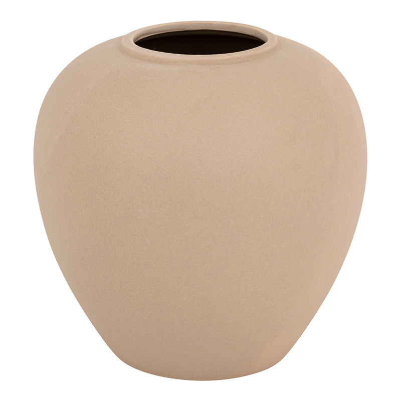 Vase Vegen pakoworld ceramic in beige color D22x24cm Vase Vegen pakoworld ceramic in beige color D22x24cm