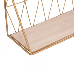 Wall shelf Anneza pakoworld metal-mdf in natural-gold color 48x12x20cm Wall shelf Anneza pakoworld metal-mdf in natural-gold color 48x12x20cm