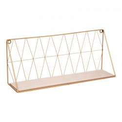 Wall shelf Anneza pakoworld metal-mdf in natural-gold color 48x12x20cm Wall shelf Anneza pakoworld metal-mdf in natural-gold color 48x12x20cm