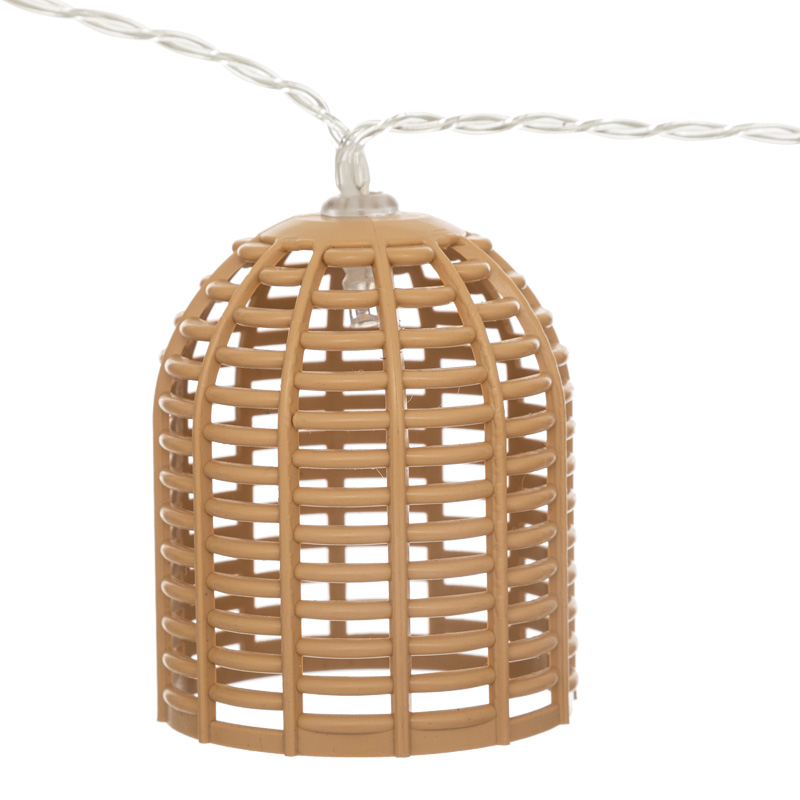 Deco garland with 10 led lights Dercie pakoworld in natural color 335x6.5x5.5cm
