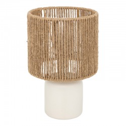 Table lamp Leyda pakoworld ceramic in white-natural color D16x24cm