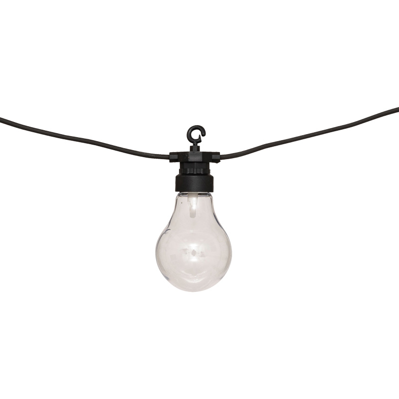 Deco garland with 10 led lights Karivan pakoworld in black color 490x12x6cm