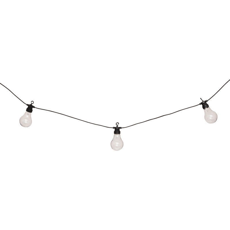 Deco garland with 10 led lights Karivan pakoworld in black color 490x12x6cm