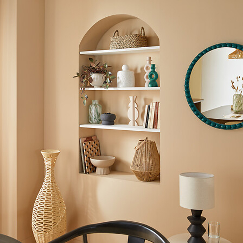 Διακοσμητικό μπωλ Lorvion pakoworld κεραμικό μπεζ Φ22x14εκ