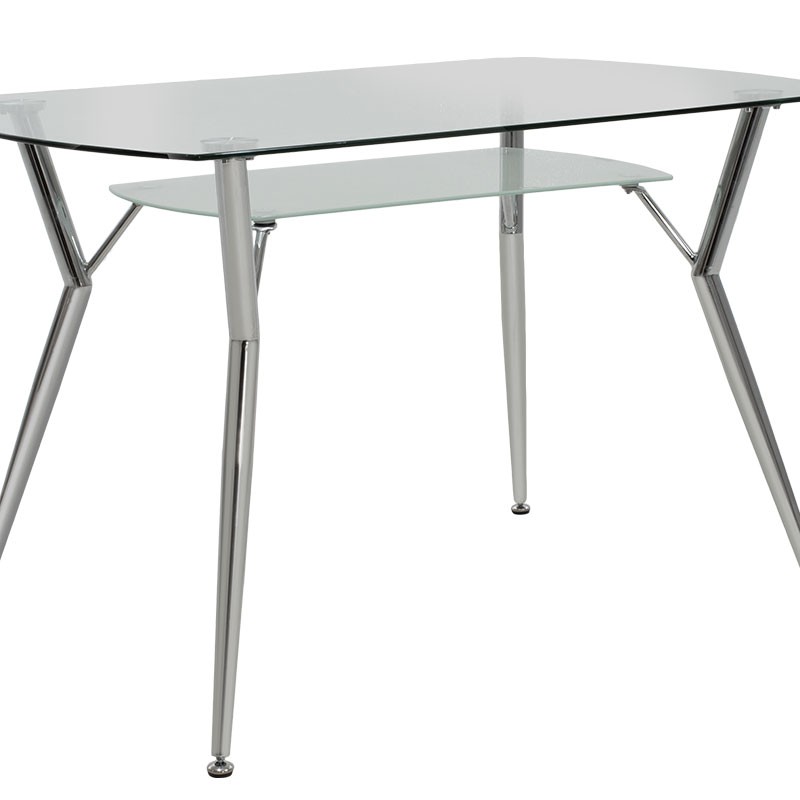 Τραπεζαρία Jacob-Jella pakoworld σετ 5τμχ διάφανο γυαλί-κάθισμα γκρι pu 120x75x75,5εκ