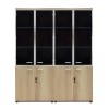 Wardrobes Lotus pakoworld with 2 doors by glass/wood in oak-dark grey color 160x45x180cm