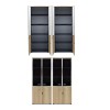 Wardrobes Lotus pakoworld with 2 doors by glass/wood in oak-dark grey color 160x45x180cm