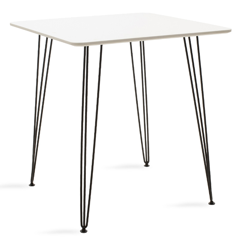 Τραπεζαρία Jade-Parker pakoworld σετ 3τμχ MDF λευκό με pu μαύρο 70x70x75εκ