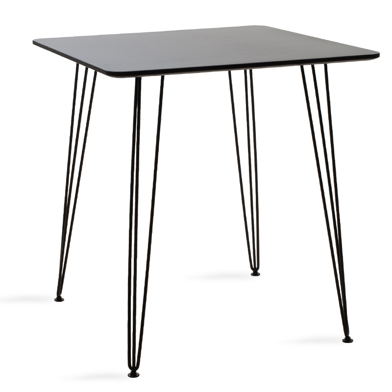 Τραπεζαρία Jade-Parker pakoworld σετ 3τμχ MDF μαύρο με pu ανθρακί 70x70x75εκ