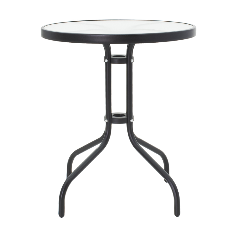 Garden dining set 3pcs Calan-Watson pakoworld metal black-textilene black D60x70cm