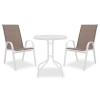 Τραπεζαρία κήπου Calan-Watson σετ 3τεμ pakoworld μέταλλο λευκό-textilene καφέ