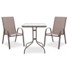 Dining table Watson-Calan set of 3 pakoworld metal-textilene brown 60x60x70cm
