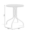 Watson-Tade pakoworld dining table set of 3 pieces black metal-glass D60x70cm