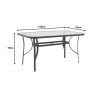 Dining table Ensure-Calan I set of 5 pakoworld metal white-brown textilene 120x70x70cm