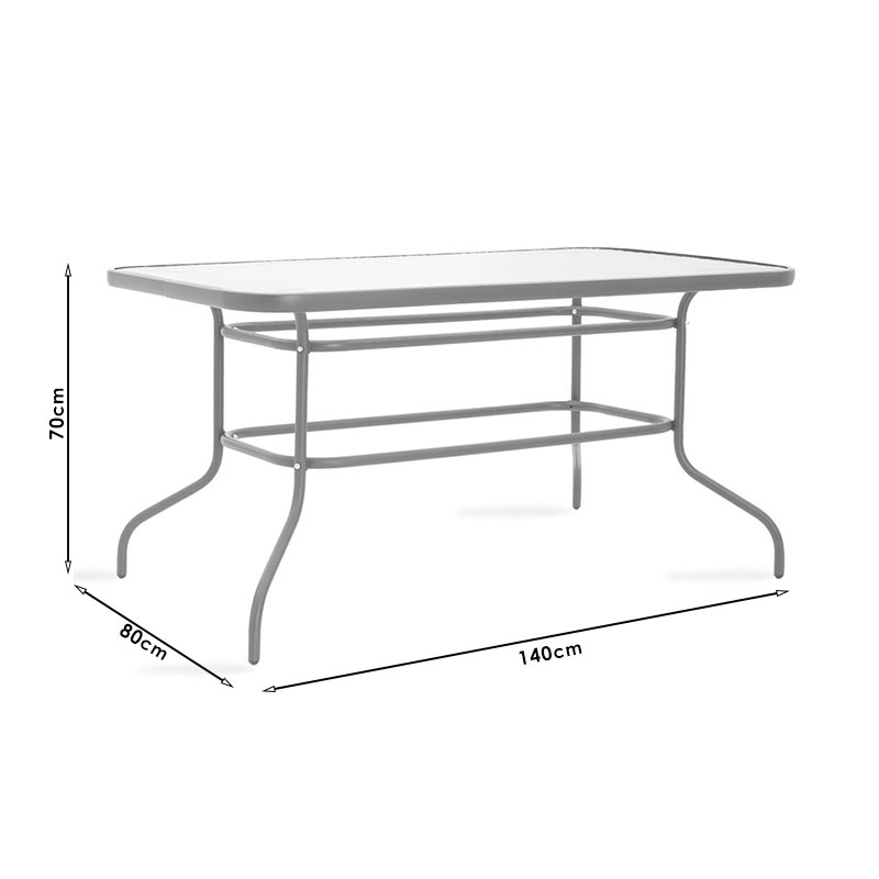 Dining set 7pcs Valor-Calan pakoworld metal white-textilene brown Dining set 7pcs Valor-Calan pakoworld metal white-textilene brown