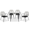 Naoki dining set 5pcs pakoworld metal black pe gray