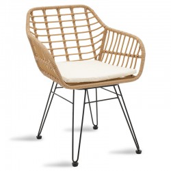Lounge Gaus-Naoki set 3pcs pakoworld metal black-pe natural. Lounge Gaus-Naoki set 3pcs pakoworld metal black-pe natural.