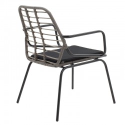 Gaus-Naoki living room A set of 3 pakoworld black metal and pe rattan in gray shade 63x60x82cm Gaus-Naoki living room A set of 3 pakoworld black metal and pe rattan in gray shade 63x60x82cm