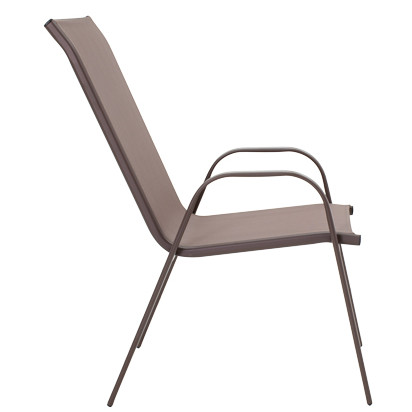 Dining table Ensure-Calan set 5pcs pakoworld metal-textilene brown