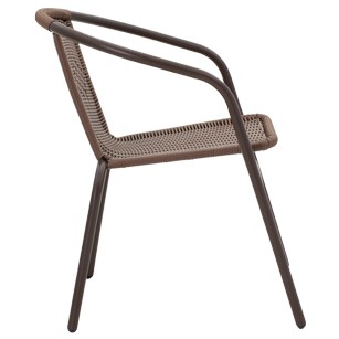 Τραπεζαρία Ensure-Obbi σετ 5τεμ pakoworld μέταλλο-pe καφέ