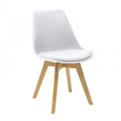 Dining table Natali-Gaston set of 5 pieces white in white-natural shade 120x80x73cm