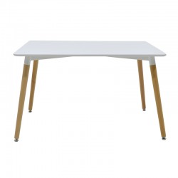Dining table Natali-Gaston set of 5 pieces white in white-natural shade 120x80x73cm