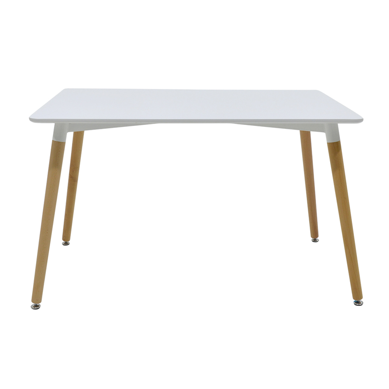 Dining table Natali-Gaston set of 5 pieces white in white-natural shade 120x80x73cm