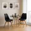 Julita-Gaston pakoworld dining table set of 3 in natural and black D80x73cm