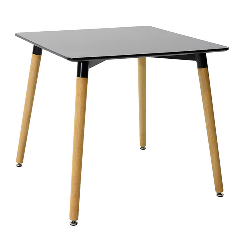 Dining table Natali-Gaston pakoworld set of 3 in black-natural shade 80x80x75cm Dining table Natali-Gaston pakoworld set of 3 in black-natural shade 80x80x75cm