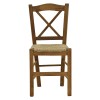 Καρέκλα καφενείου με ψάθα Χιαστή pakoworld καρυδί ξύλο 42x40x89εκ