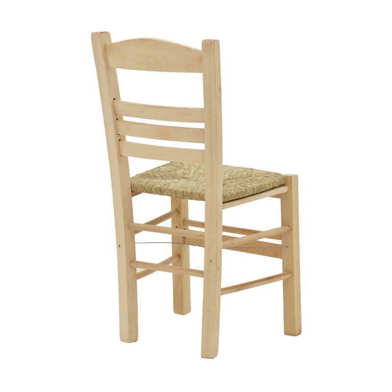 Καρέκλα καφενείου με ψάθα Ronson-Charchie pakoworld άβαφο ξύλο 42x40x89εκ