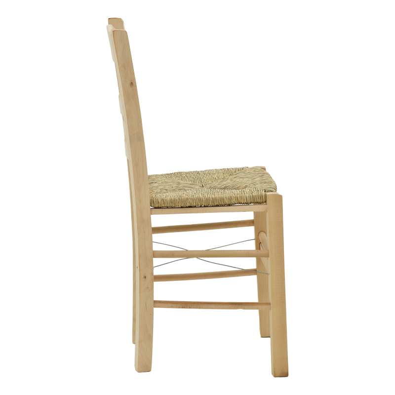 Καρέκλα καφενείου με ψάθα Ronson-Charchie pakoworld άβαφο ξύλο 42x40x89εκ