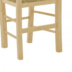Καρέκλα καφενείου με ψάθα Syros-Charchie pakoworld άβαφο ξύλο 42x40x89εκ9εκ