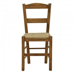 Καρέκλα καφενείου με ψάθα Syros-Charchie pakoworld καρυδί ξύλο 42x40x89εκ9εκ