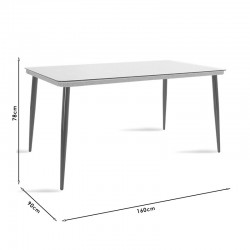 Naoki E pakoworld dining table set of 5 natural rattan-black metal-glass 160x90x78cm Naoki E pakoworld dining table set of 5 natural rattan-black metal-glass 160x90x78cm