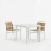 Kliton dining table - Clutch set of 3 pakoworld aluminum in white shade 80x80x74cm
