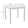 Kliton dining table - Clutch set of 5 pakoworld aluminum in white shade 80x80x74cm