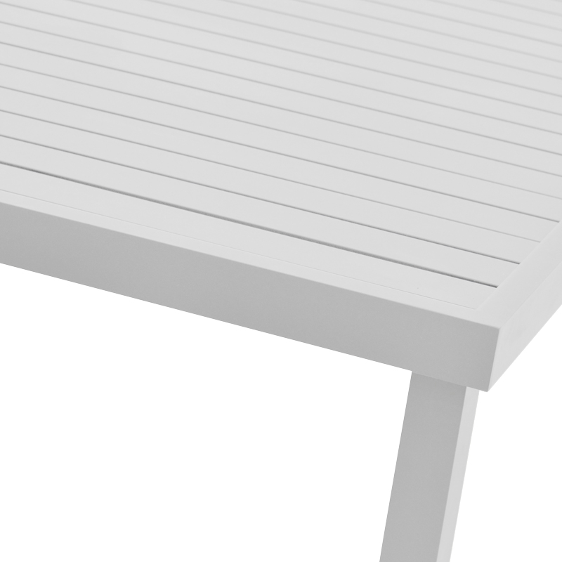 Dining table Kliton - Savor set of 5 pakoworld aluminum in white shade 150x80x74cm Dining table Kliton - Savor set of 5 pakoworld aluminum in white shade 150x80x74cm