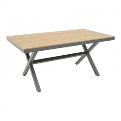 Thorio-Felicia dining table set of 5 pakoworld anthracite aluminum and plywood in a natural shade 160x90x75cm Thorio-Felicia dining table set of 5 pakoworld anthracite aluminum and plywood in a natural shade 160x90x75cm