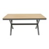 Thorio-Felicia dining table set of 5 pakoworld anthracite aluminum and plywood in a natural shade 160x90x75cm