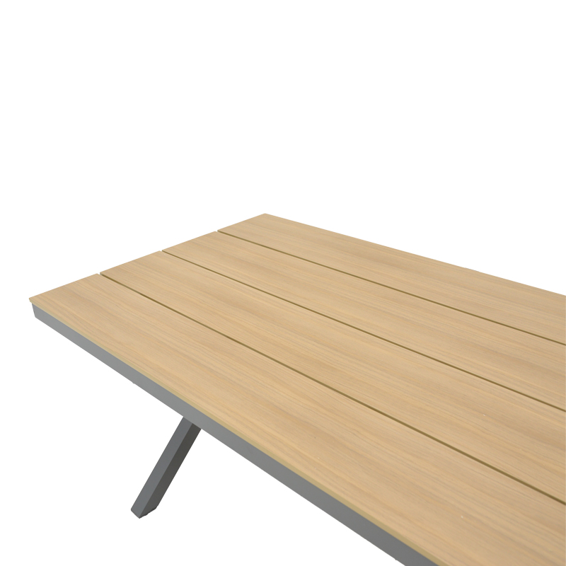 Thorio-Felicia dining table set of 5 pakoworld anthracite aluminum and plywood in a natural shade 160x90x75cm Thorio-Felicia dining table set of 5 pakoworld anthracite aluminum and plywood in a natural shade 160x90x75cm