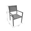 Dining table Moly-Kliton B set of 7 pakoworld aluminum and anthracite textilene 150x80x74cm