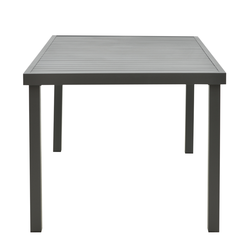 Dining table Vitality-Kliton B set of 5 pakoworld anthracite aluminum and gray plywood 150x80x74cm