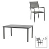 Τραπεζαρία Vitality-Kliton Β σετ 7τεμ pakoworld ανθρακί αλουμίνιο και plywood σε γκρι απόχρωση 150x80x74εκ
